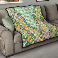 Hawaii Pikake Lokelani Plumeria Lei Quilt Green Palaka Motifs LT05 - Polynesian Pride