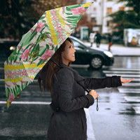 Hawaii Pikake Lokelani Plumeria Lei Umbrella Green Palaka Motifs LT05 - Polynesian Pride