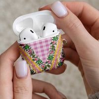 Hawaii Pikake Lokelani Plumeria Lei AirPods Case Pink Palaka Motifs LT05 - Polynesian Pride