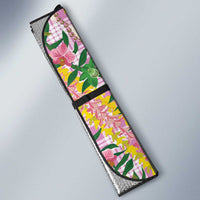 Hawaii Pikake Lokelani Plumeria Lei Auto Sun Shade Pink Palaka Motifs LT05 - Polynesian Pride