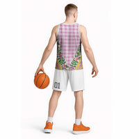 Hawaii Pikake Lokelani Plumeria Lei Basketball Jersey Pink Palaka Motifs