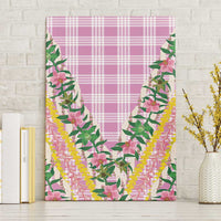 Hawaii Pikake Lokelani Plumeria Lei Canvas Wall Art Pink Palaka Motifs LT05 Without Frame Pink - Polynesian Pride