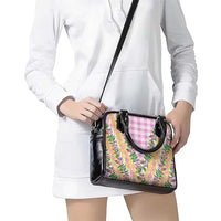 Hawaii Pikake Lokelani Plumeria Lei Shoulder Handbag Pink Palaka Motifs LT05 - Polynesian Pride