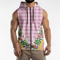 Hawaii Pikake Lokelani Plumeria Lei Sleeveless Zip Hoodie Pink Palaka Motifs LT05 - Polynesian Pride