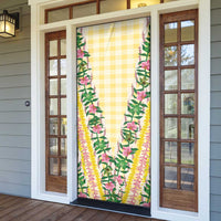 Hawaii Pikake Lokelani Plumeria Lei Door Cover Yellow Palaka Motifs