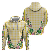 Hawaii Pikake Lokelani Plumeria Lei Hoodie Yellow Palaka Motifs LT05 - Polynesian Pride