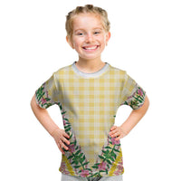 Hawaii Pikake Lokelani Plumeria Lei Kid T Shirt Yellow Palaka Motifs