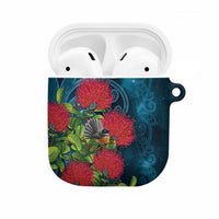 New Zealand Matariki Piwakawaka AirPods Case Maori Koru With Pohutukawa Flowers