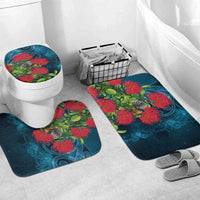 New Zealand Matariki Piwakawaka Bathroom Set Maori Koru With Pohutukawa Flowers