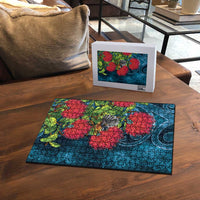 New Zealand Matariki Piwakawaka Puzzle Maori Koru With Pohutukawa Flowers