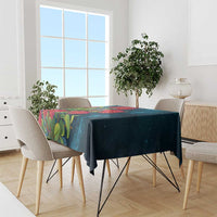 New Zealand Matariki Piwakawaka Tablecloth Maori Koru With Pohutukawa Flowers