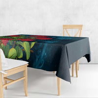 New Zealand Matariki Piwakawaka Tablecloth Maori Koru With Pohutukawa Flowers