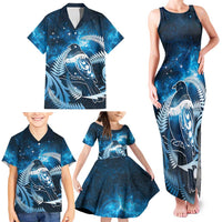 New Zealand Matariki Family Matching Tank Maxi Dress and Hawaiian Shirt Pigeon Kereru Maori Fern Art