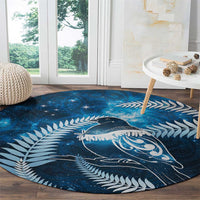 New Zealand Matariki Round Carpet Pigeon Kereru Maori Fern Art