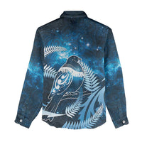 New Zealand Matariki Women Casual Shirt Pigeon Kereru Maori Fern Art
