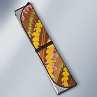 Hawaii King Kamehameha Auto Sun Shade Hawaiian Kakau Pattern With Leis