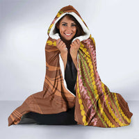 Hawaii King Kamehameha Hooded Blanket Hawaiian Kakau Pattern With Leis