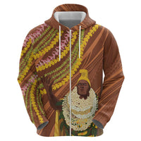 Hawaii King Kamehameha Hoodie Hawaiian Kakau Pattern With Leis LT05 - Polynesian Pride
