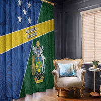 Solomon Islands Independence Day Window Curtain With Coat Of Arms LT05 - Polynesian Pride