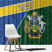 Solomon Islands Independence Day Window Curtain With Coat Of Arms LT05 - Polynesian Pride