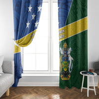Solomon Islands Independence Day Window Curtain With Coat Of Arms LT05 - Polynesian Pride