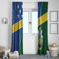Solomon Islands Independence Day Window Curtain With Coat Of Arms LT05 - Polynesian Pride