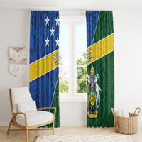 Solomon Islands Independence Day Window Curtain With Coat Of Arms LT05 - Polynesian Pride