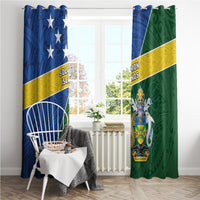 Solomon Islands Independence Day Window Curtain With Coat Of Arms LT05 - Polynesian Pride