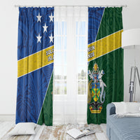 Solomon Islands Independence Day Window Curtain With Coat Of Arms LT05 - Polynesian Pride