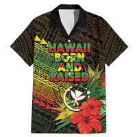Personalized Hawaii Born and Raised Family Matching Mermaid Dress and Hawaiian Shirt Kanaka Maoli Flag Day