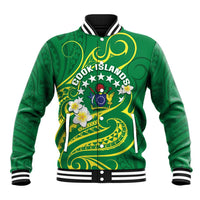 Cook Islands Happy Constitution Day Baseball Jacket Pattern Tribal Art