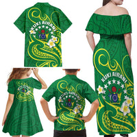 Cook Islands Happy Constitution Day Family Matching Off Shoulder Maxi Dress and Hawaiian Shirt Pattern Tribal Art