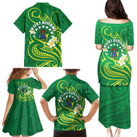 Cook Islands Happy Constitution Day Family Matching Puletasi and Hawaiian Shirt Pattern Tribal Art