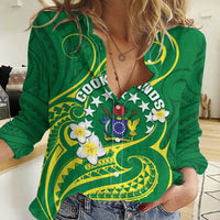 Cook Islands Happy Constitution Day Women Casual Shirt Pattern Tribal Art