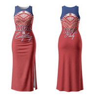 Aiga Samoa Couples Matching Tank Maxi Dress and Long Sleeve Button Shirt Aiga Is Everything LT05 - Polynesian Pride