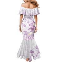 Polynesia Hammerhead Shark Family Matching Mermaid Dress and Hawaiian Shirt Tropical Flowers Tribal Pattern Lavender LT05 - Polynesian Pride