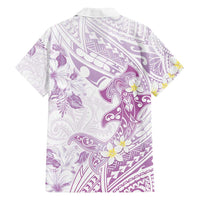 Polynesia Hammerhead Shark Family Matching Tank Maxi Dress and Hawaiian Shirt Tropical Flowers Tribal Pattern Lavender LT05 - Polynesian Pride