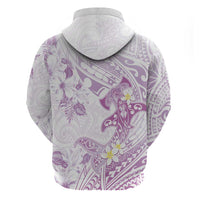 Polynesia Hammerhead Shark Hoodie Tropical Flowers Tribal Pattern Lavender