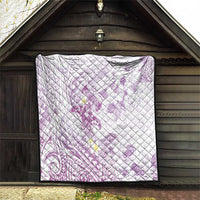 Polynesia Hammerhead Shark Quilt Tropical Flowers Tribal Pattern Lavender