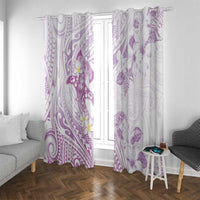 Polynesia Hammerhead Shark Window Curtain Tropical Flowers Tribal Pattern Lavender