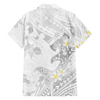 Polynesia Hammerhead Shark Family Matching Summer Maxi Dress and Hawaiian Shirt Tropical Flowers Tribal Pattern White LT05 - Polynesian Pride