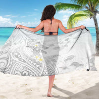 Polynesia Hammerhead Shark Sarong Tropical Flowers Tribal Pattern White LT05 - Polynesian Pride