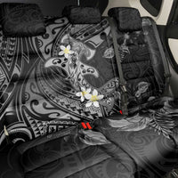 Polynesia Hammerhead Shark Back Car Seat Cover Tropical Flowers Tribal Pattern Black LT05 - Polynesian Pride