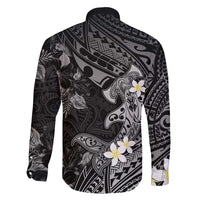Polynesia Hammerhead Shark Family Matching Mermaid Dress and Hawaiian Shirt Tropical Flowers Tribal Pattern Black LT05 - Polynesian Pride