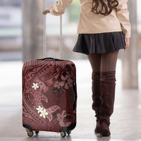 Polynesia Hammerhead Shark Luggage Cover Tropical Flowers Tribal Pattern Oxblood LT05 - Polynesian Pride