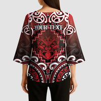 Personalised New Zealand Aotearoa Kimono Sleeve Blouse Te Reo Maori Ake Ake Ake - Polynesian Pride