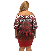 Personalised New Zealand Aotearoa Off Shoulder Short Dress Te Reo Maori Ake Ake Ake - Polynesian Pride