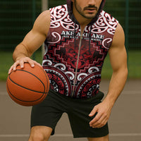 Personalised New Zealand Aotearoa Sleeveless Zip Hoodie Te Reo Maori Ake Ake Ake - Polynesian Pride