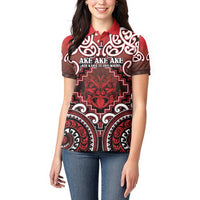 Personalised New Zealand Aotearoa Women Polo Shirt Te Reo Maori Ake Ake Ake - Polynesian Pride
