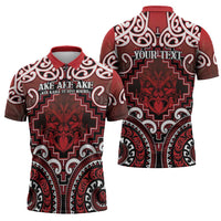 Personalised New Zealand Aotearoa Zipper Polo Shirt Te Reo Maori Ake Ake Ake - Polynesian Pride